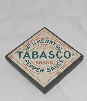 Tabasco Pepper Sauce: 2x2” Ceramic magnet